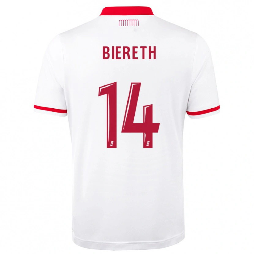 Danxen Femme Maillot Mika Biereth #14 Rouge Blanc Tenues Domicile 2026/27 T-Shirt