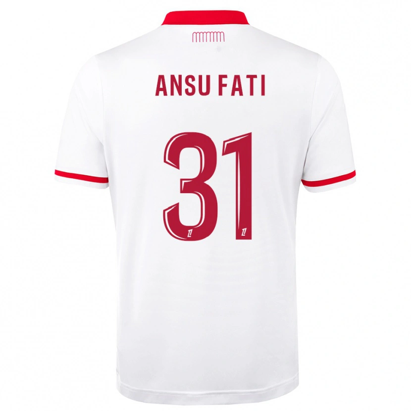 Danxen Femme Maillot Ansu Fati #31 Rouge Blanc Tenues Domicile 2026/27 T-Shirt