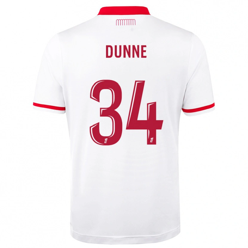 Danxen Femme Maillot David Dunne #34 Rouge Blanc Tenues Domicile 2026/27 T-Shirt