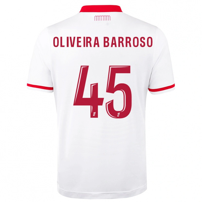 Danxen Femme Maillot Mickael Oliveira Barroso #45 Rouge Blanc Tenues Domicile 2026/27 T-Shirt
