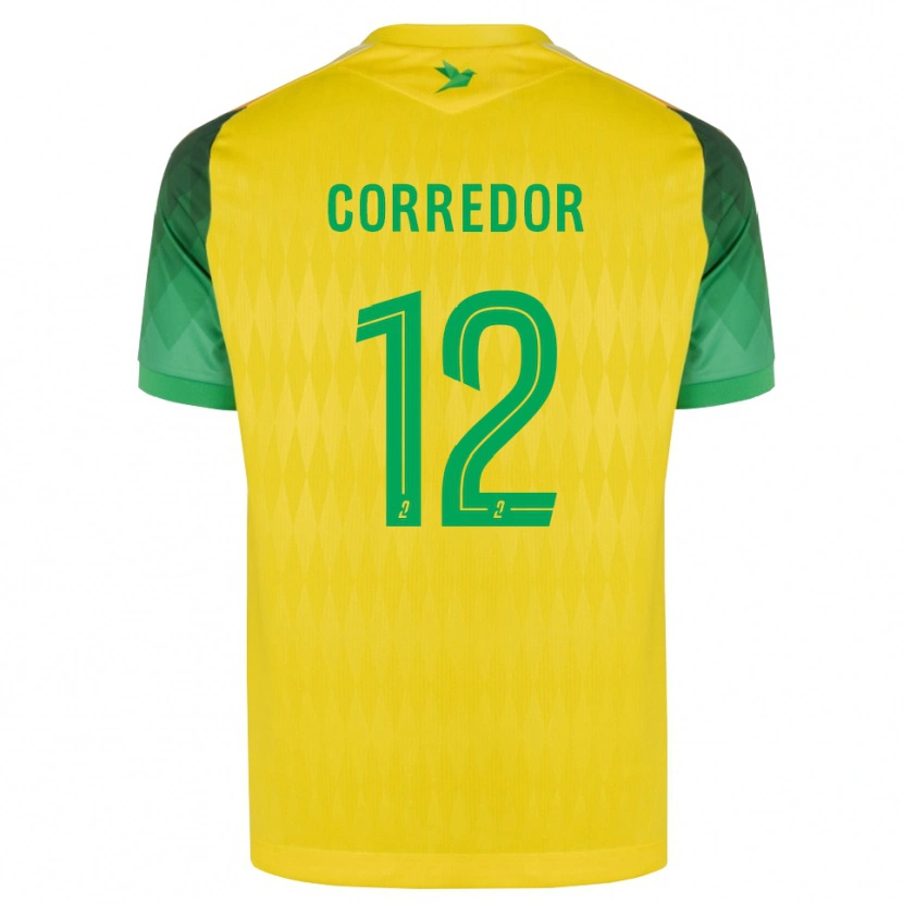 Danxen Femme Maillot Killian Corredor #12 Jaune Vert Rouge Tenues Domicile 2026/27 T-Shirt