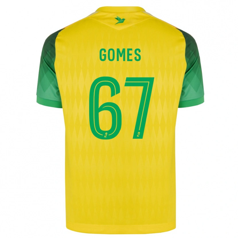 Danxen Femme Maillot Malang Gomes #67 Jaune Vert Rouge Tenues Domicile 2026/27 T-Shirt