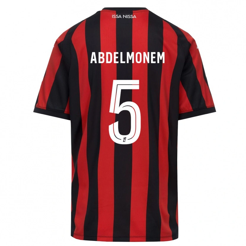 Danxen Femme Maillot Mohamed Abdelmonem #5 Rouge Noir Blanc Tenues Domicile 2026/27 T-Shirt