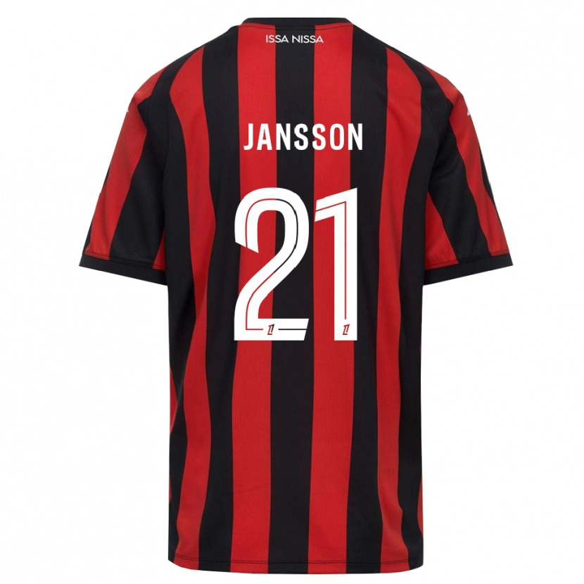 Danxen Femme Maillot Isak Jansson #21 Rouge Noir Blanc Tenues Domicile 2026/27 T-Shirt
