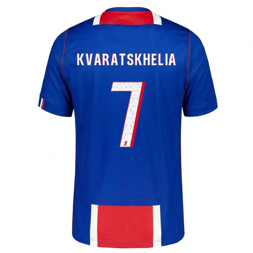 Danxen Femme Maillot Khvicha Kvaratskhelia #7 Rouge Blanc Bleu Tenues Domicile 2026/27 T-Shirt