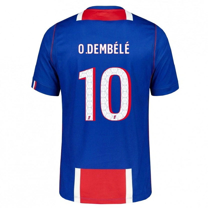 Danxen Femme Maillot Ousmane Dembélé #10 Rouge Blanc Bleu Tenues Domicile 2026/27 T-Shirt