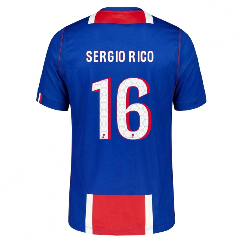Danxen Femme Maillot Sergio Rico #16 Rouge Blanc Bleu Tenues Domicile 2026/27 T-Shirt