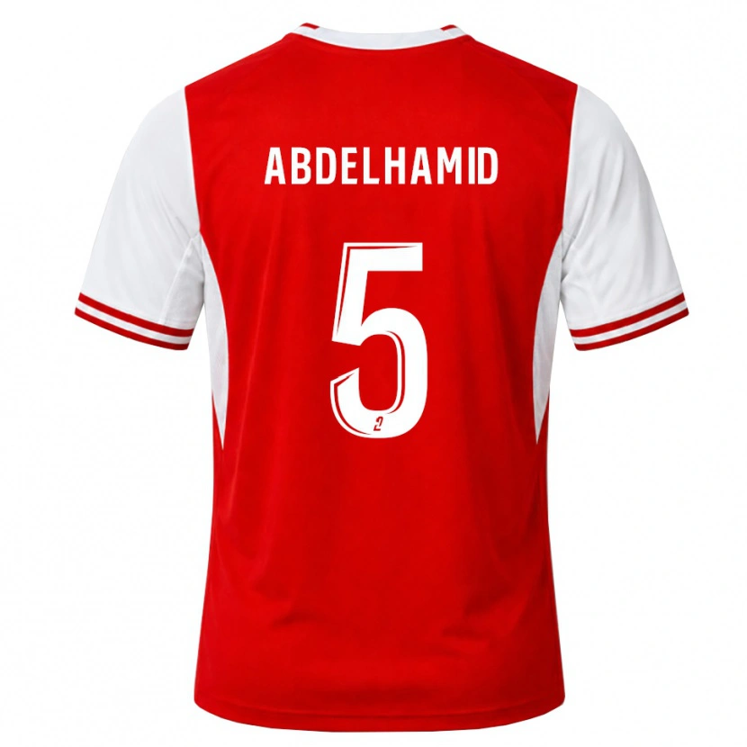 Danxen Femme Maillot Yunis Abdelhamid #5 Rouge Blanc Tenues Domicile 2026/27 T-Shirt