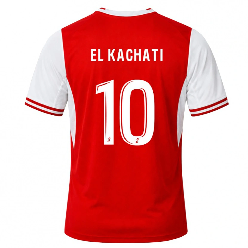 Danxen Femme Maillot Youssef El Kachati #10 Rouge Blanc Tenues Domicile 2026/27 T-Shirt