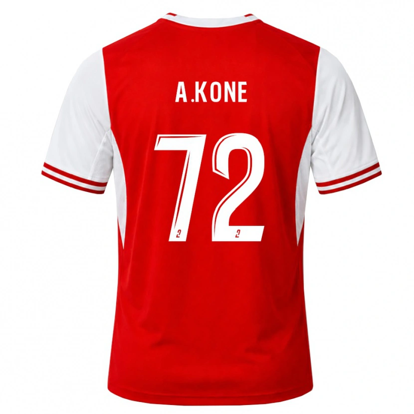 Danxen Femme Maillot Amadou Koné #72 Rouge Blanc Tenues Domicile 2026/27 T-Shirt