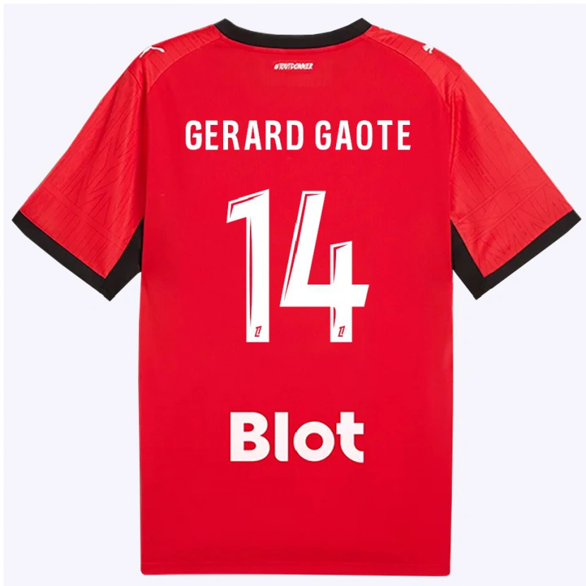 Danxen Femme Maillot Steven Gaote #14 Rouge Noir Blanc Tenues Domicile 2026/27 T-Shirt