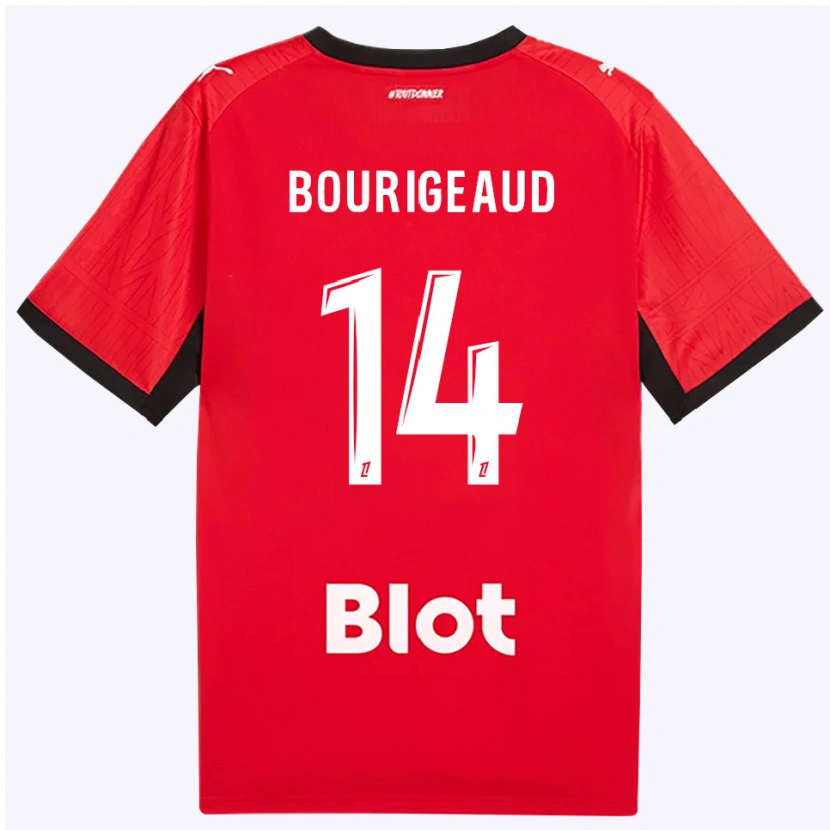 Danxen Femme Maillot Benjamin Bourigeaud #14 Rouge Noir Blanc Tenues Domicile 2026/27 T-Shirt