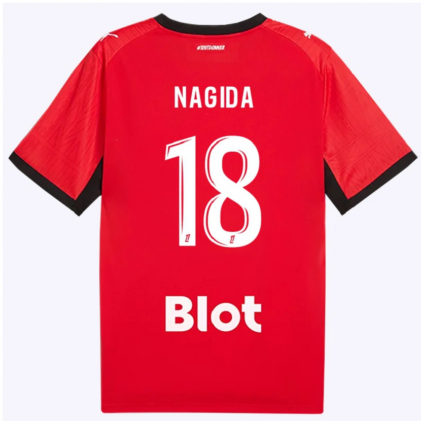 Danxen Femme Maillot Mahamadou Nagida #18 Rouge Noir Blanc Tenues Domicile 2026/27 T-Shirt
