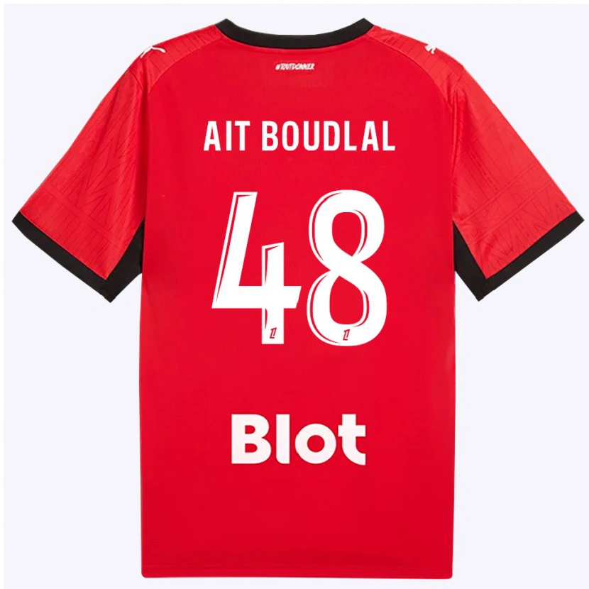 Danxen Femme Maillot Abdelhamid Ait Boudlal #48 Rouge Noir Blanc Tenues Domicile 2026/27 T-Shirt