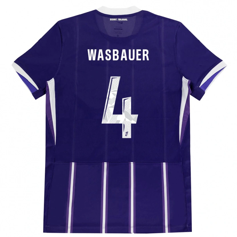 Danxen Femme Maillot Nicolas Wasbauer #4 Violet Blanc Tenues Domicile 2026/27 T-Shirt