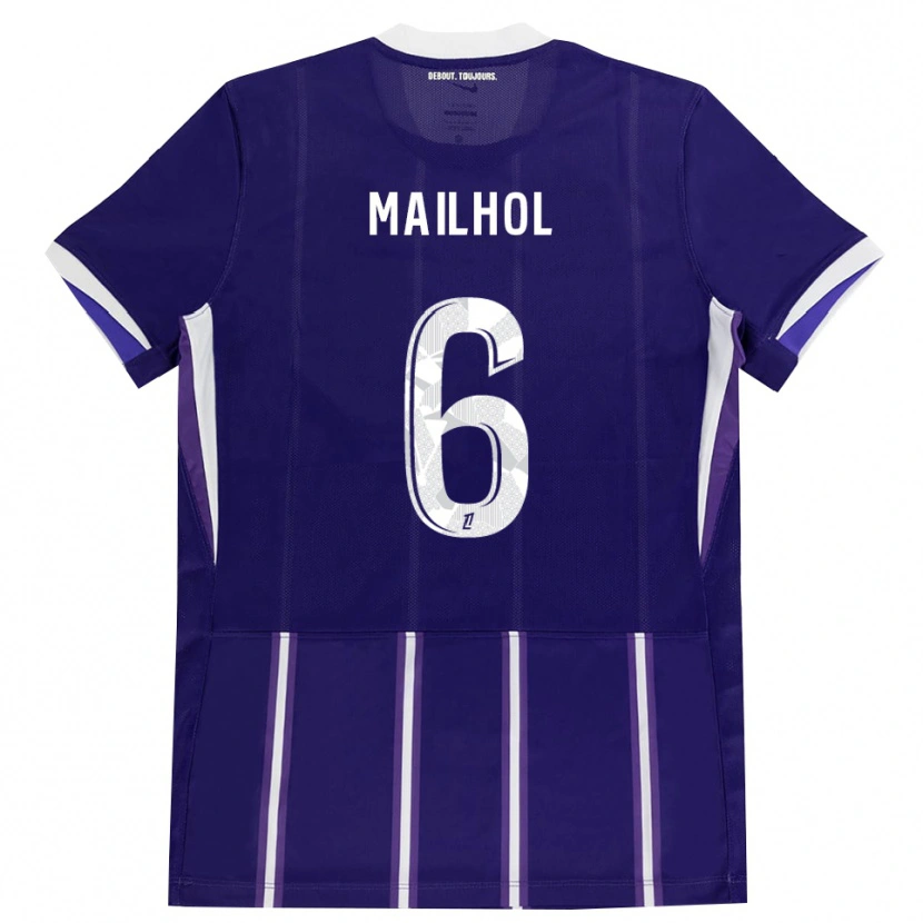 Danxen Femme Maillot Luca Mailhol #6 Violet Blanc Tenues Domicile 2026/27 T-Shirt