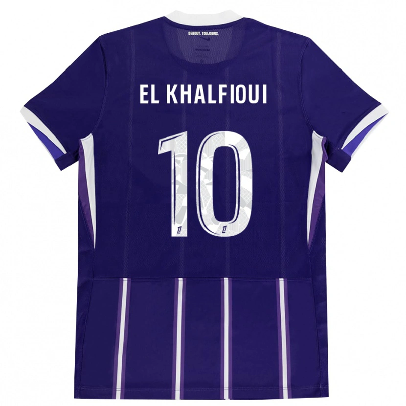 Danxen Femme Maillot Zakari El Khalfioui #10 Violet Blanc Tenues Domicile 2026/27 T-Shirt