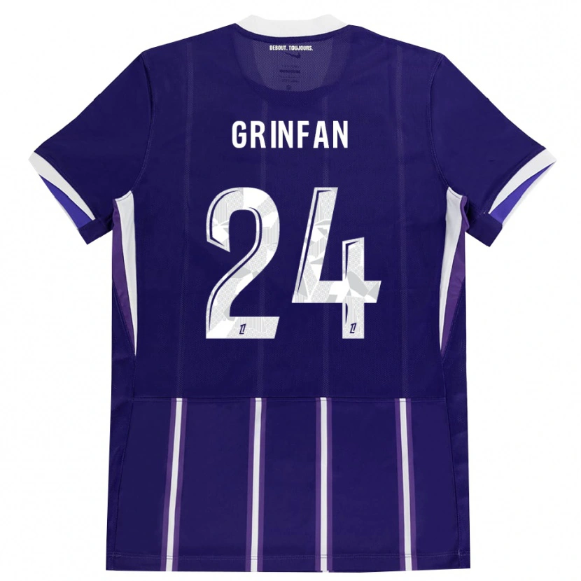 Danxen Femme Maillot Roma Grinfan #24 Violet Blanc Tenues Domicile 2026/27 T-Shirt