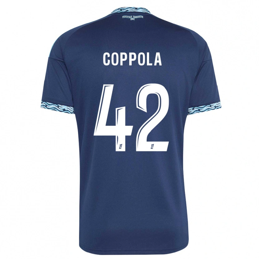 Danxen Femme Maillot Diego Coppola #42 Bleu Acier Blanc Tenues Domicile 2026/27 T-Shirt