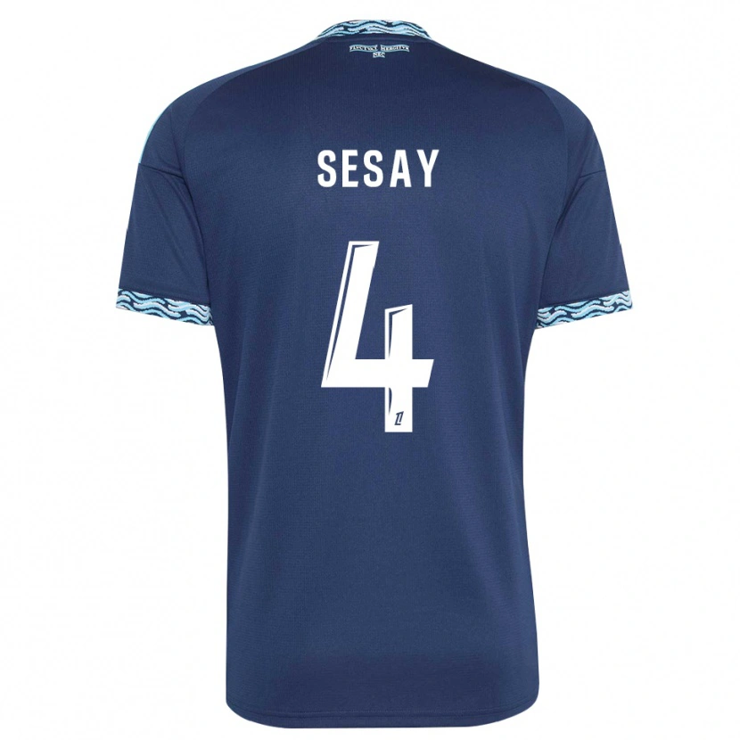Danxen Femme Maillot Mohamed Sesay #4 Bleu Acier Blanc Tenues Domicile 2026/27 T-Shirt
