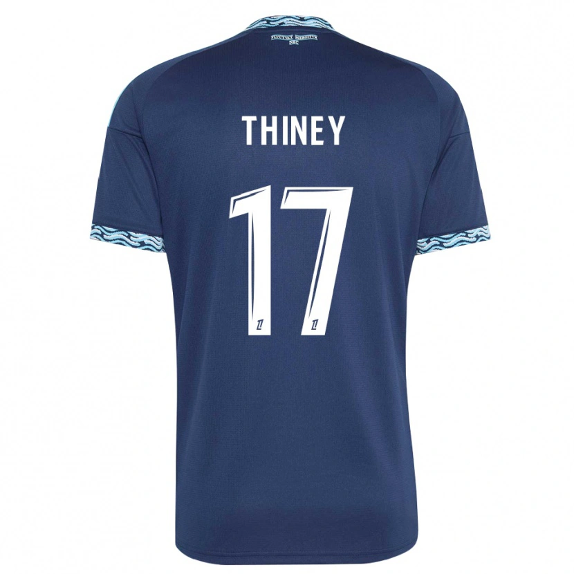 Danxen Femme Maillot Gaëtane Thiney #17 Bleu Acier Blanc Tenues Domicile 2026/27 T-Shirt