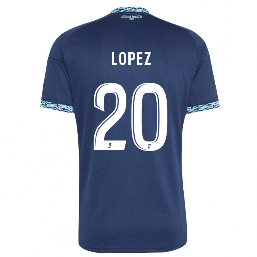 Danxen Femme Maillot Julien Lopez #20 Bleu Acier Blanc Tenues Domicile 2026/27 T-Shirt