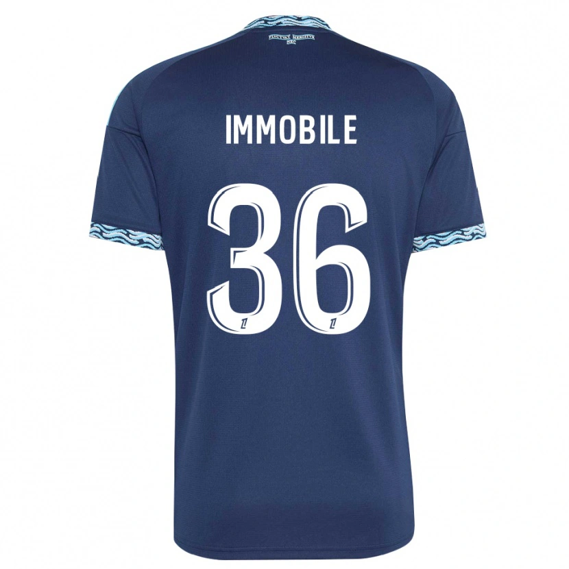 Danxen Femme Maillot Ciro Immobile #36 Bleu Acier Blanc Tenues Domicile 2026/27 T-Shirt