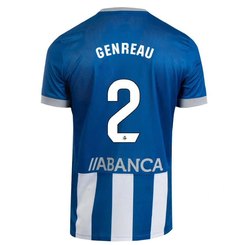Danxen Femme Maillot Denis Genreau #2 Bleu Gris Blanc Tenues Domicile 2026/27 T-Shirt