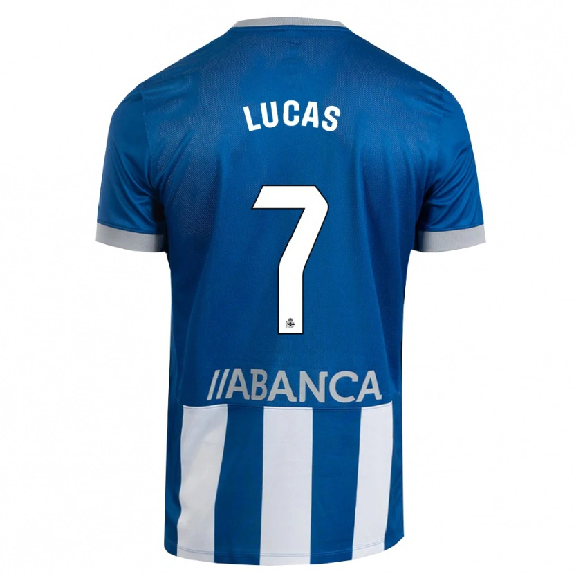 Danxen Femme Maillot Lucas Pérez #7 Bleu Gris Blanc Tenues Domicile 2026/27 T-Shirt