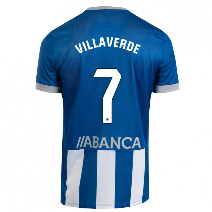 Danxen Femme Maillot Hugo Villaverde #7 Bleu Gris Blanc Tenues Domicile 2026/27 T-Shirt