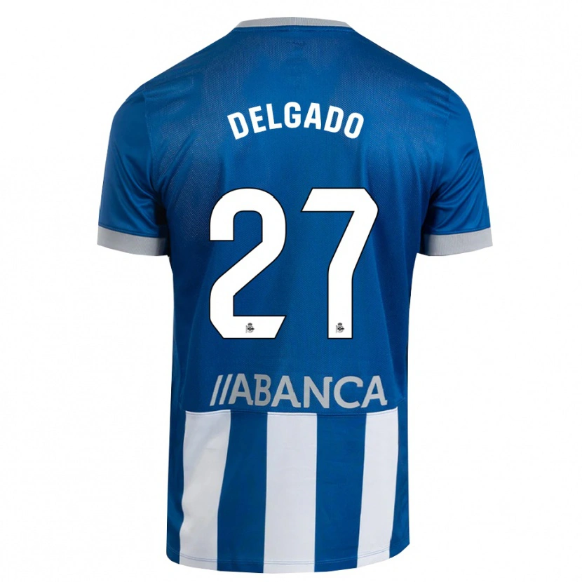 Danxen Femme Maillot Álex Delgado #27 Bleu Gris Blanc Tenues Domicile 2026/27 T-Shirt