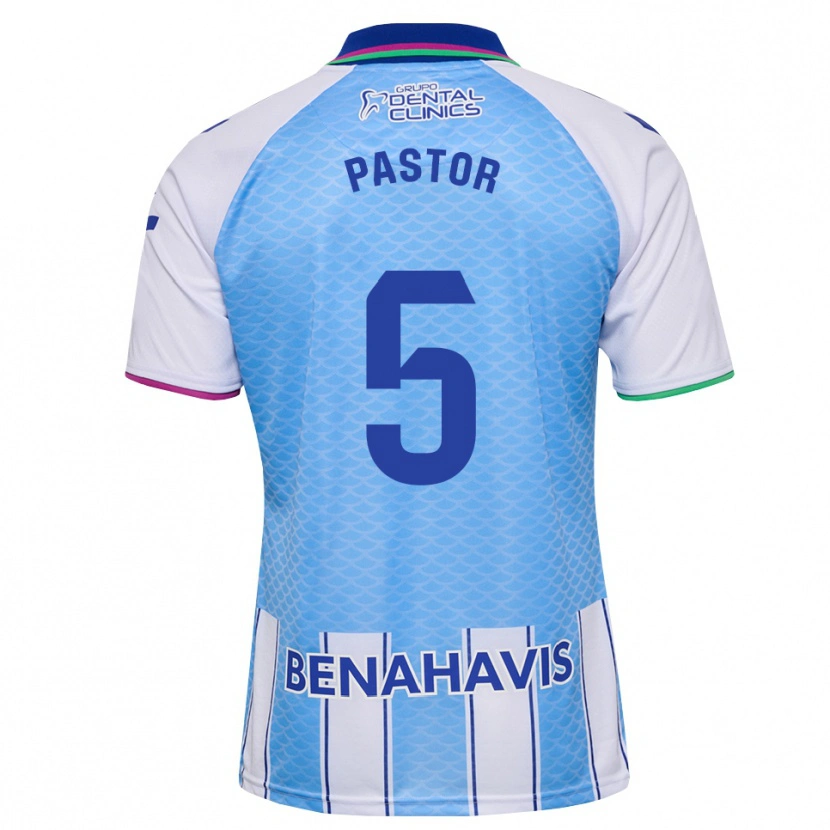 Danxen Femme Maillot Álex Pastor #5 Bleu Ciel Profond Blanc Tenues Domicile 2026/27 T-Shirt
