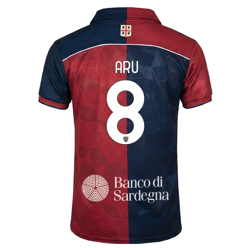 Danxen Femme Maillot Riccardo Aru #8 Bourgogne Bleu Roi Tenues Domicile 2026/27 T-Shirt