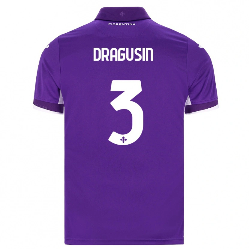 Danxen Femme Maillot Radu Drăgușin #3 Violet Blanc Rose Tenues Domicile 2026/27 T-Shirt