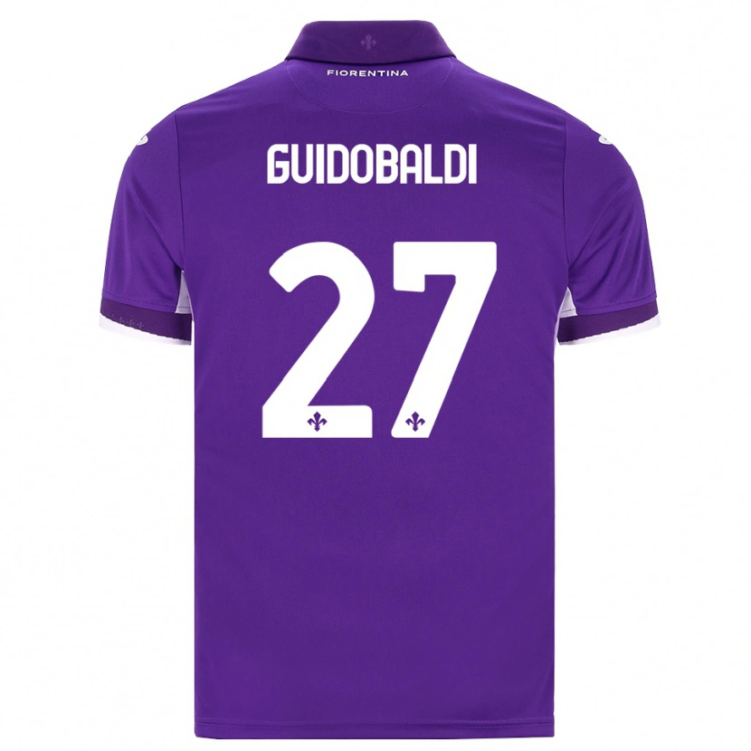 Danxen Femme Maillot Filippo Guidobaldi #27 Violet Blanc Rose Tenues Domicile 2026/27 T-Shirt