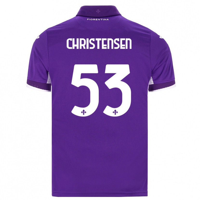 Danxen Femme Maillot Oliver Christensen #53 Violet Blanc Rose Tenues Domicile 2026/27 T-Shirt