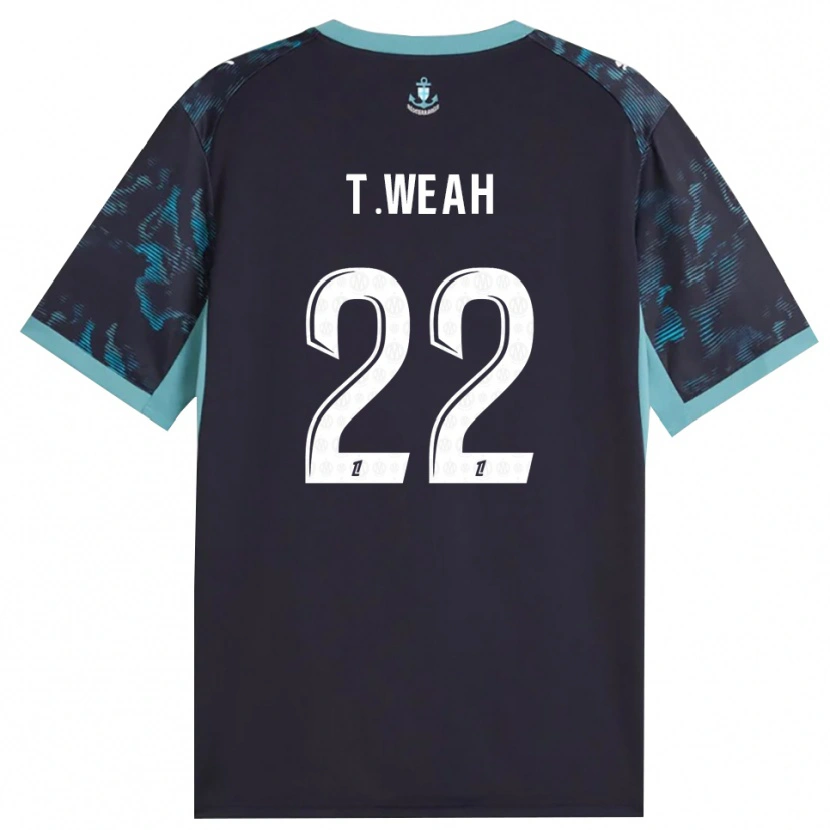 Danxen Femme Maillot Timothy Weah #22 Turquoise Pâle Blanc Noir Tenues Extérieur 2026/27 T-Shirt