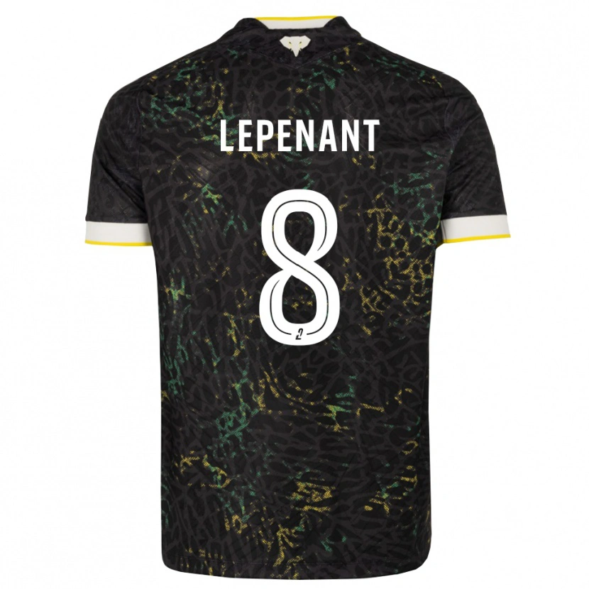 Danxen Femme Maillot Johann Lepenant #8 Noir Blanc Jaune Tenues Extérieur 2026/27 T-Shirt