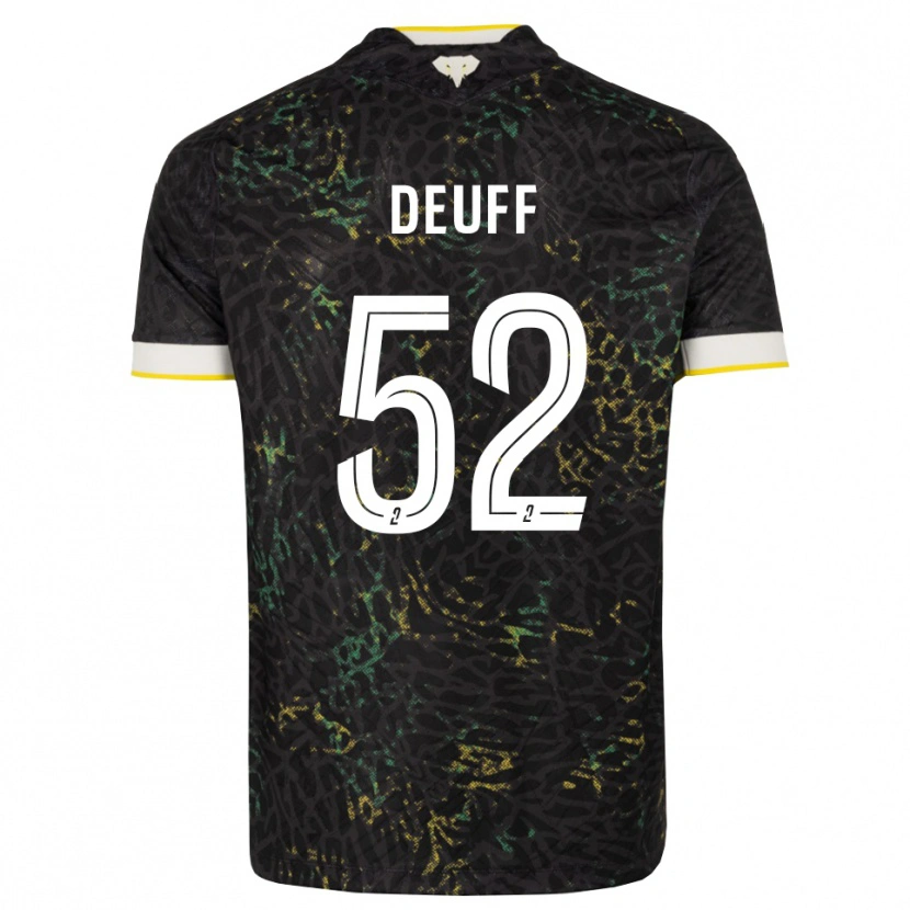 Danxen Femme Maillot Bahmed Deuff #52 Noir Blanc Jaune Tenues Extérieur 2026/27 T-Shirt