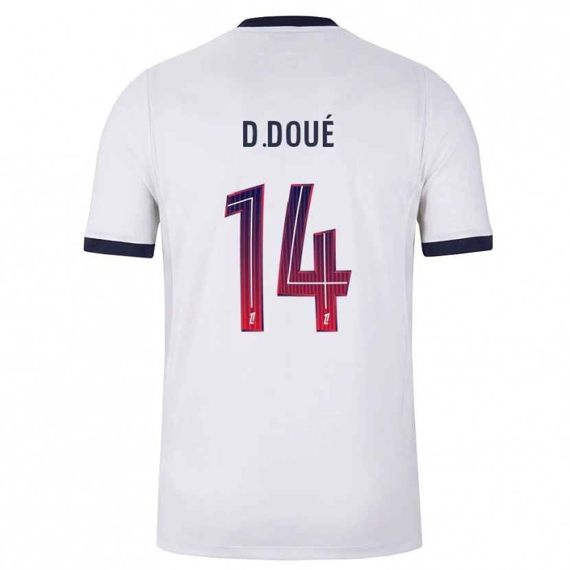 Danxen Femme Maillot Désiré Doué #14 Blanc Noir Rouge Tenues Extérieur 2026/27 T-Shirt