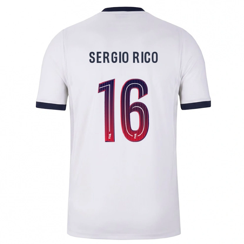 Danxen Femme Maillot Sergio Rico #16 Blanc Noir Rouge Tenues Extérieur 2026/27 T-Shirt