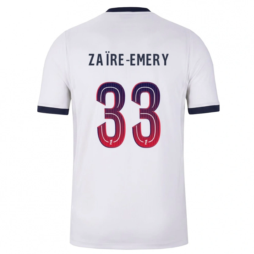Danxen Femme Maillot Warren Zaïre-Emery #33 Blanc Noir Rouge Tenues Extérieur 2026/27 T-Shirt