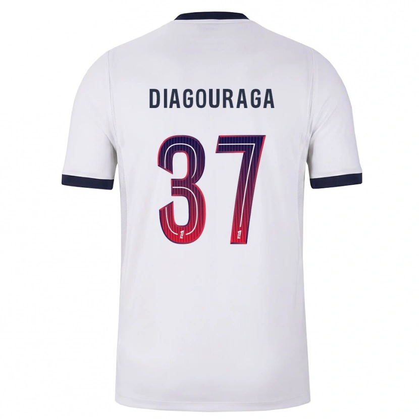Danxen Femme Maillot Toumani Diagouraga #37 Blanc Noir Rouge Tenues Extérieur 2026/27 T-Shirt