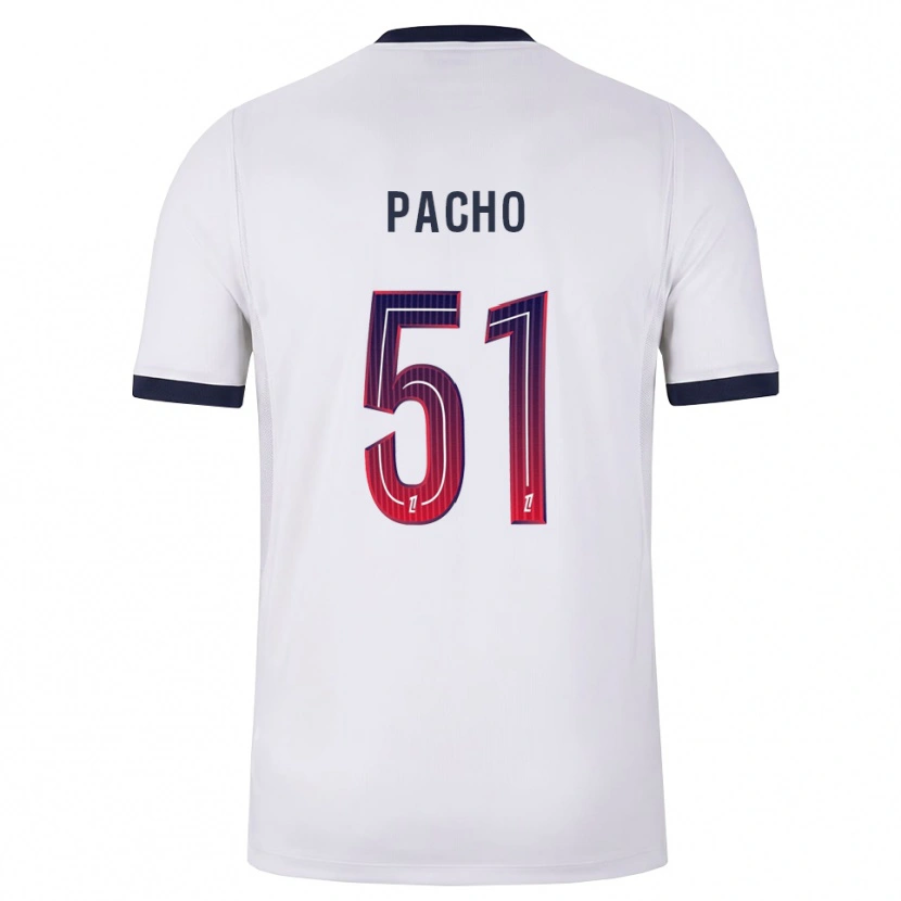 Danxen Femme Maillot Willian Pacho #51 Blanc Noir Rouge Tenues Extérieur 2026/27 T-Shirt