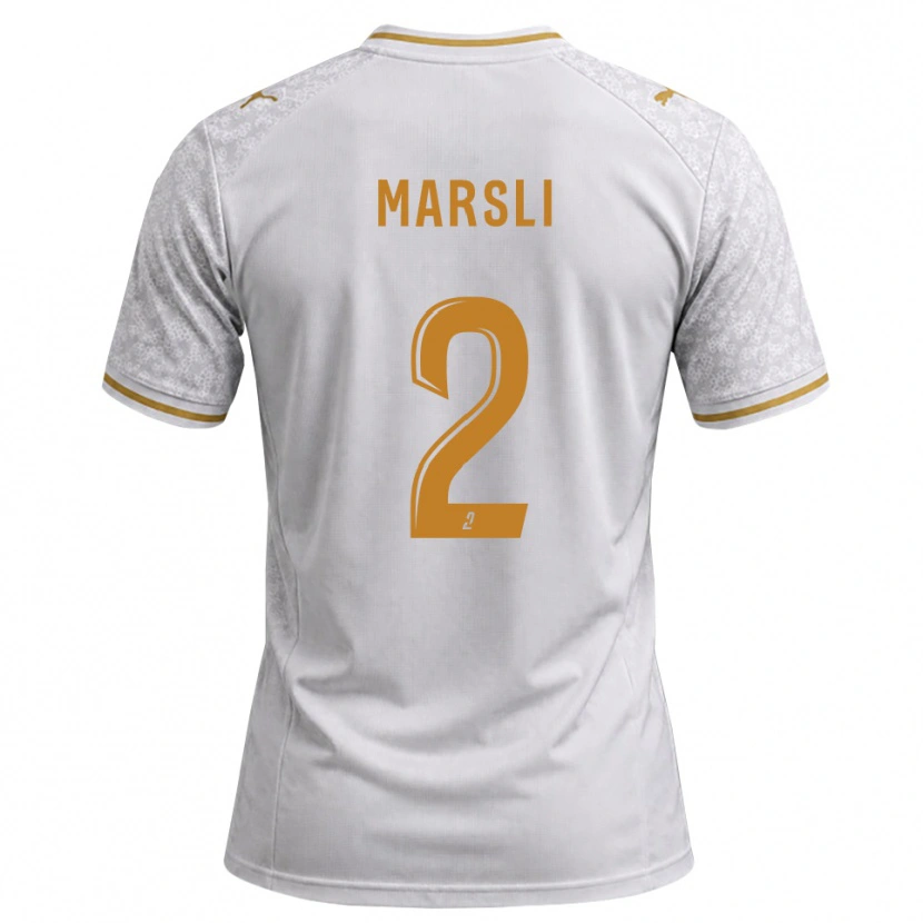 Danxen Femme Maillot Adam Marsli #2 Blanc Gris Goldenrod Tenues Extérieur 2026/27 T-Shirt