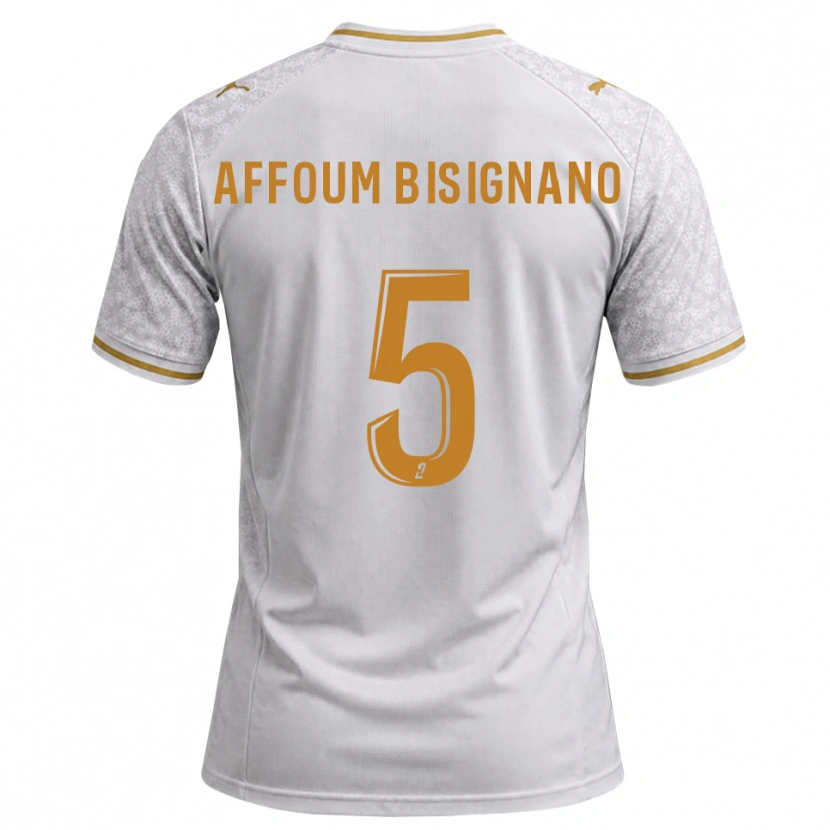 Danxen Femme Maillot Layan Affoum Bisignano #5 Blanc Gris Goldenrod Tenues Extérieur 2026/27 T-Shirt