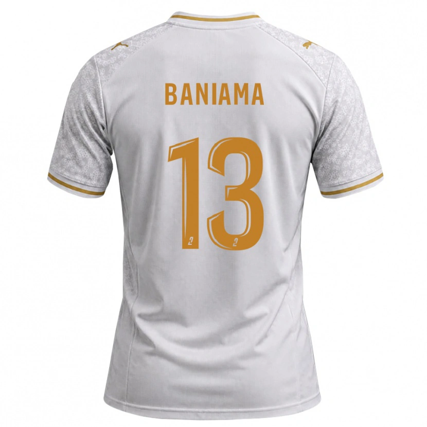 Danxen Femme Maillot Messie Baniama #13 Blanc Gris Goldenrod Tenues Extérieur 2026/27 T-Shirt