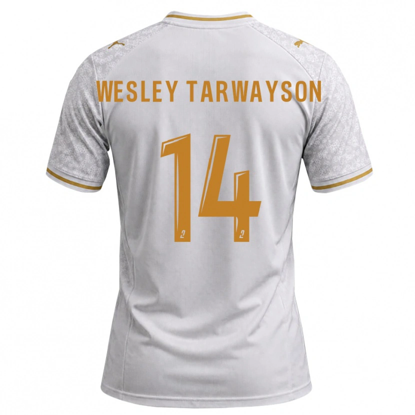 Danxen Femme Maillot James Wesley Tarwayson #14 Blanc Gris Goldenrod Tenues Extérieur 2026/27 T-Shirt
