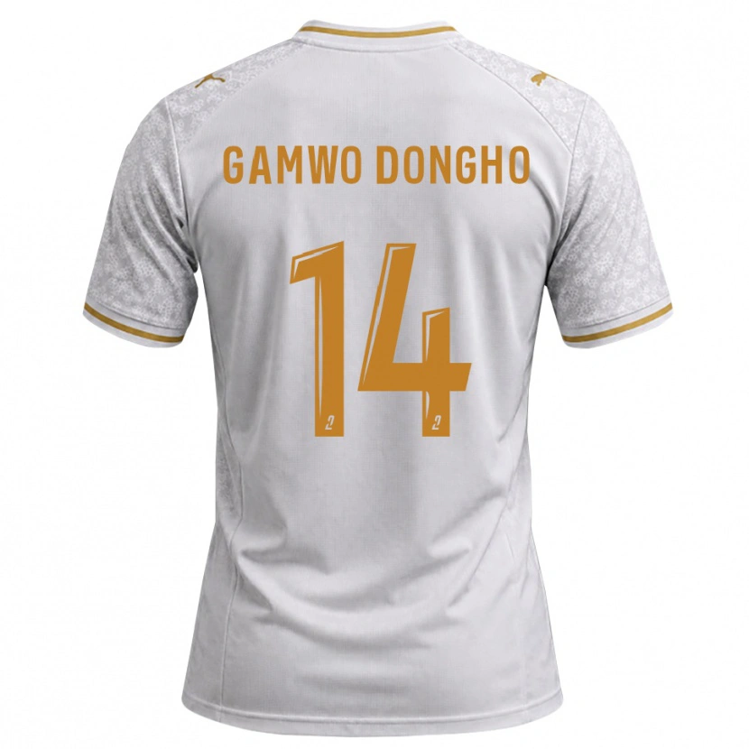 Danxen Femme Maillot Samuel Gamwo Dongho #14 Blanc Gris Goldenrod Tenues Extérieur 2026/27 T-Shirt