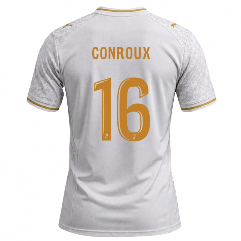Danxen Femme Maillot Antonin Conroux #16 Blanc Gris Goldenrod Tenues Extérieur 2026/27 T-Shirt